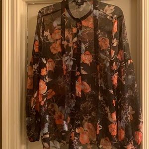 Sheer Flower Blouse